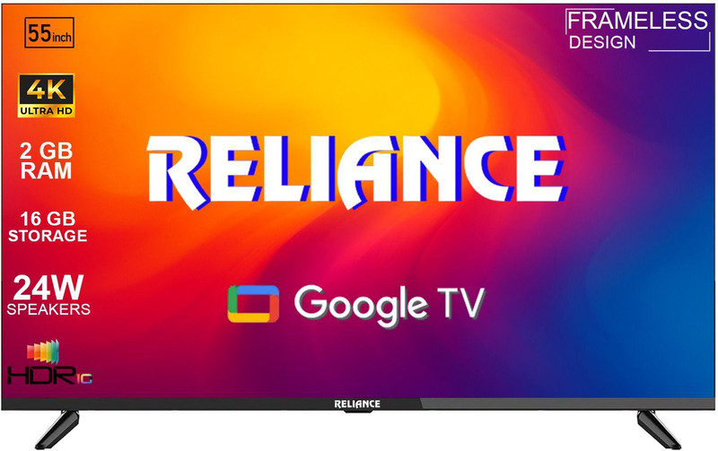 Reliance 139 cm (55 inch) QLED Ultra HD (4K) Smart Google TV with support all OTT Apps & A large Storage(RGT55GT8724UHD)