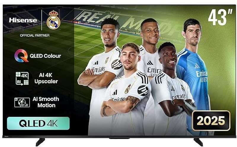 Hisense Q6Q 108 cm (43 inch) QLED Ultra HD (4K) Smart VIDAA TV 2025 Edition with 120HZ |Dolby Vision & Atmos |Voice Control |Smooth Motion Rate(43Q6Q)