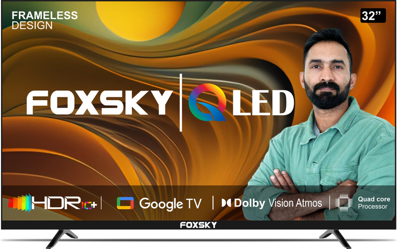 Foxsky 80 cm (32 inch) QLED HD Ready Smart Google TV with Dolby Audio ( 2024)(32FS-GOOGLE LED TV)