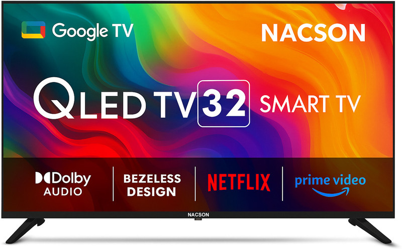 Nacson 80 cm (32 inch) QLED HD Ready Smart Google TV with Free Channel Access to free content(NS32VCR25M)