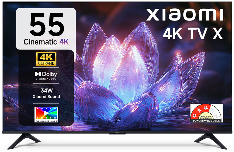 XIAOMI X Series 138 cm (55 inch) Ultra HD (4K) LED Smart Google TV with Dolby Vision | HDR 10 | 34W Dolby Audio | Xiaomi Sound | Film-maker Mode | 120 Hz Game Booster | Mi TV(L55MB-AIN)