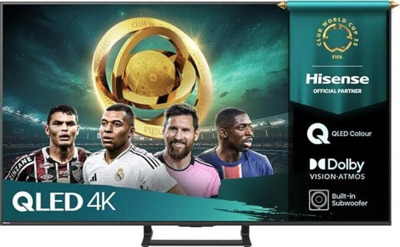 Hisense Tornado 139 cm (55 inch) Ultra HD (4K) LED Smart VIDAA TV 2025 Edition with 49W Speakers, Dolby Vision and Atmos| AI smooth Motion Picture(55A7Q)