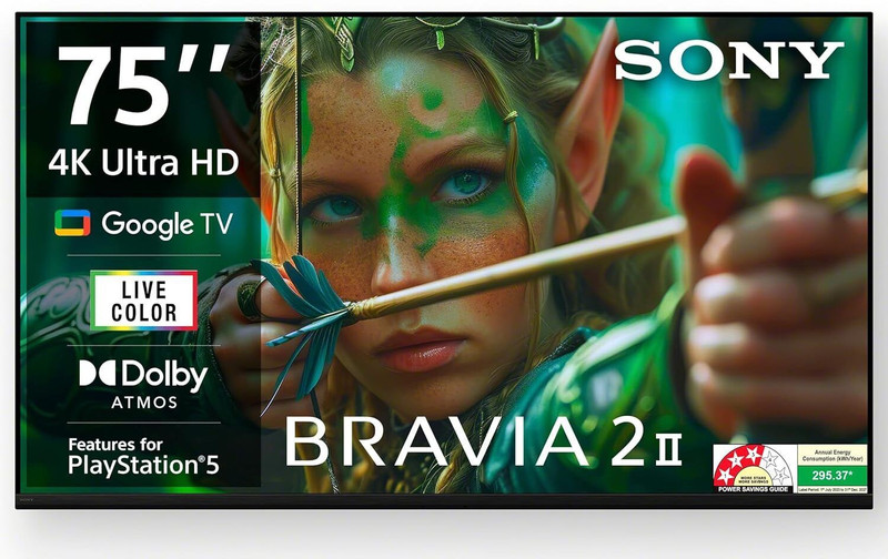 SONY BRAVIA 2M2 Series 189 cm (75 inch) Ultra HD (4K) LED Smart Google TV with Dolby Atmos(K-75S25M2)