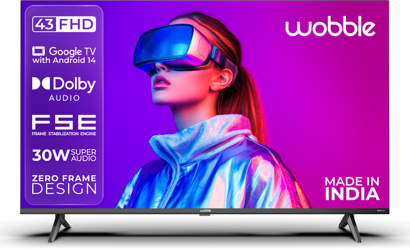 Wobble K Series 100.3 cm (40 inch) Full HD LED Smart Google TV 2025 Edition with FSE HDR10 |30W Dolby Audio| Zero-Frame Design(WB40FDAGU2841D25)