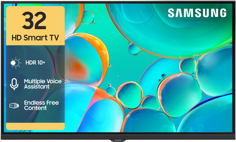 Samsung 80 cm (32 inch) HD Ready LED Smart Tizen TV 2025 Edition with Voice Assistance Remote Control | 100+ Free Channels | HDR 10+ Support | PurColor | Samsung Knox Security | Digital Tuner | Object Tracking Sound Lite | Adaptive Sound | Q-Symphony(UA32H4500FUXXL) Samsung 80 cm (32 inch) HD Ready LED Smart Tizen TV 2025 Edition with Voice Assistance Remote Control | 100+ Free Channels | HDR 10+ Support | PurColor | Samsung Knox Security | Digital Tuner | Object Tracking Sound Lite | Adaptive Sound | Q-Symphony(UA32H4500FUXXL)