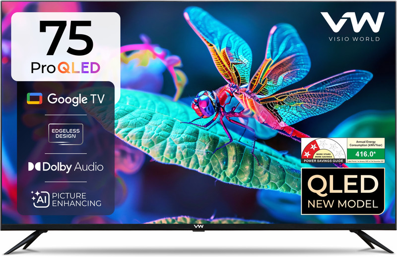 VW Pro Series 189 cm (75 inch) QLED Ultra HD (4K) Smart Google TV 2025 Edition(VW75GQ1)