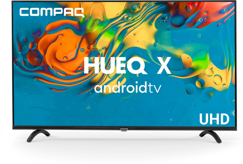 Compaq 109 cm (43 inch) Ultra HD (4K) LED Smart Android TV with 2GB RAM,Dolby Audio,WCG+,HDR 10,ESE(CQV43AX1UD)
