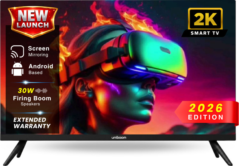 Uniboom ULTIMA 60 cm (24 inch) HD Ready LED Smart Android TV with 30W Frameless Edition - Aura Vision+ Display - Mobile Screen Cast - 1000+ Smart Apps - Games(24S-ULTIMA)