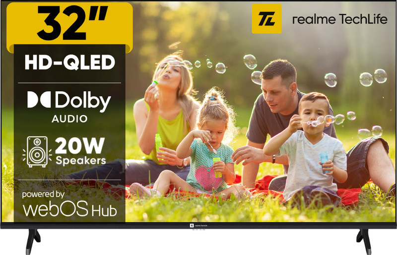 realme TechLife 80 cm (32 inch) QLED HD Ready Smart WebOS TV 2026 Edition(32HDWQRVVTQ)