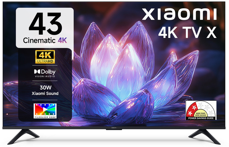 XIAOMI X Series 108 cm (43 inch) Ultra HD (4K) LED Smart Google TV with Dolby Vision | HDR 10 | 30W Dolby Audio | Xiaomi Sound | Film-maker Mode | Mi TV(L43MB-AIN)