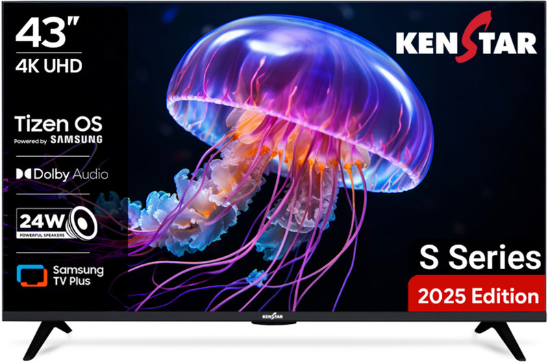 Kenstar 109 cm (43 inch) Ultra HD (4K) LED Smart Tizen TV 2025 Edition with Headphone Cushion(43UHDTDKEETB)