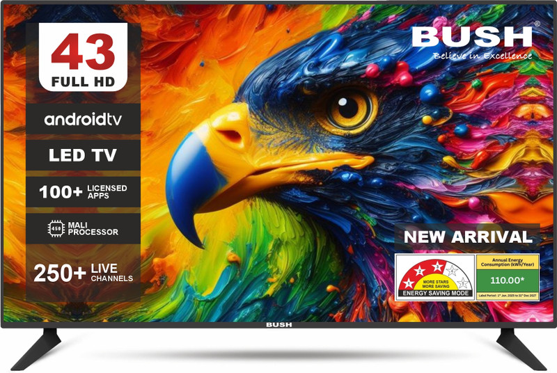 Bush 109 cm (43 inch) Full HD LED Smart Android Based TV(BH43S Y PRO)
