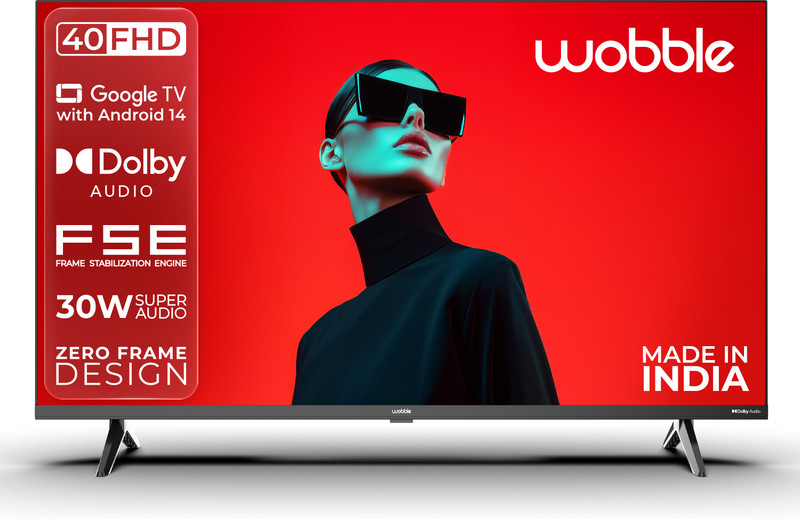 Wobble K Series 100.3 cm (40 inch) Full HD LED Smart Google TV 2025 Edition with FSE HDR10 |30W Dolby Audio| Zero-Frame Design(WB40FDAGU2841D25)
