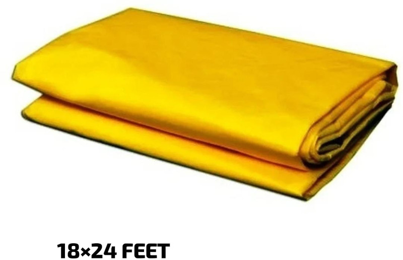 KK Galaxy Supreme Original 12ftx15ft Waterproof Tarpaulin Sheet (180 GSM) – Yellow Tent - For construction work, pickup truck covers, cement ,raw material cover, two-wheeler cover(Yellow)