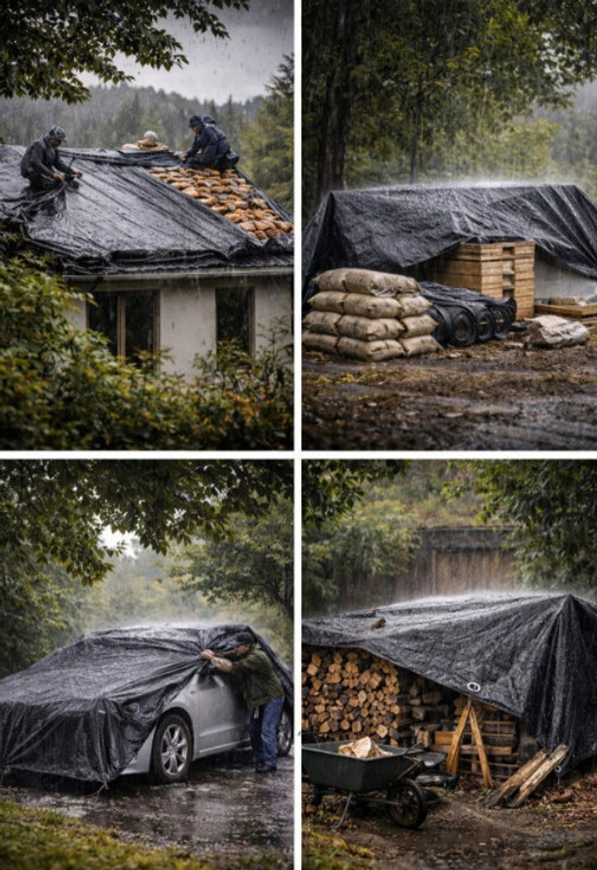 TELANGANATARPS TARPAULINE WATERPROOF COVER Tent - For RAIN PROTECT COVER,WATERPROOF COVER ,SUNLIGHT PROTETC COVER 10 FT X 10 FT(Black)