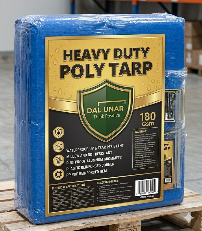 DALUNAR TARPAULIN 180GSM 6X9 FIT Tent - For Waterproof Talpatri Tripal, Camping, Construction Sites, Transportation Covers(Blue)