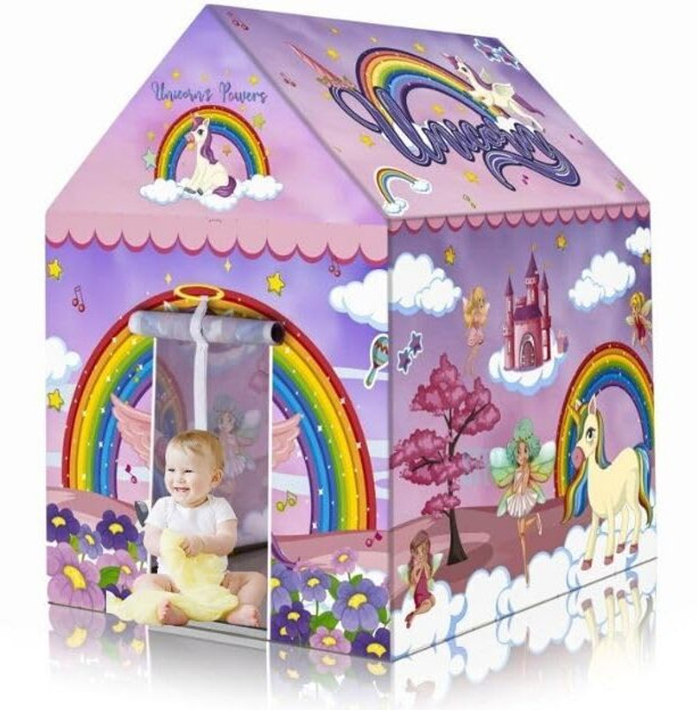 HARINIYAM Children Play Tent – Foldable Unicorn Castle Playhouse for Kids(online mart) Tent - For Kids (Boys & Girls)(Multicolor)