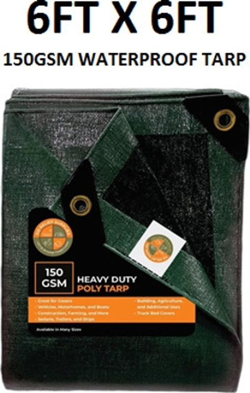 DDRS 15X18 150 GSM Outdoor Tarpaulin for Camping, Canopy, Trailer Tent - For Outdoor, Construction, Camping, Truck Cover, Roof Cover, Garden(Green)
