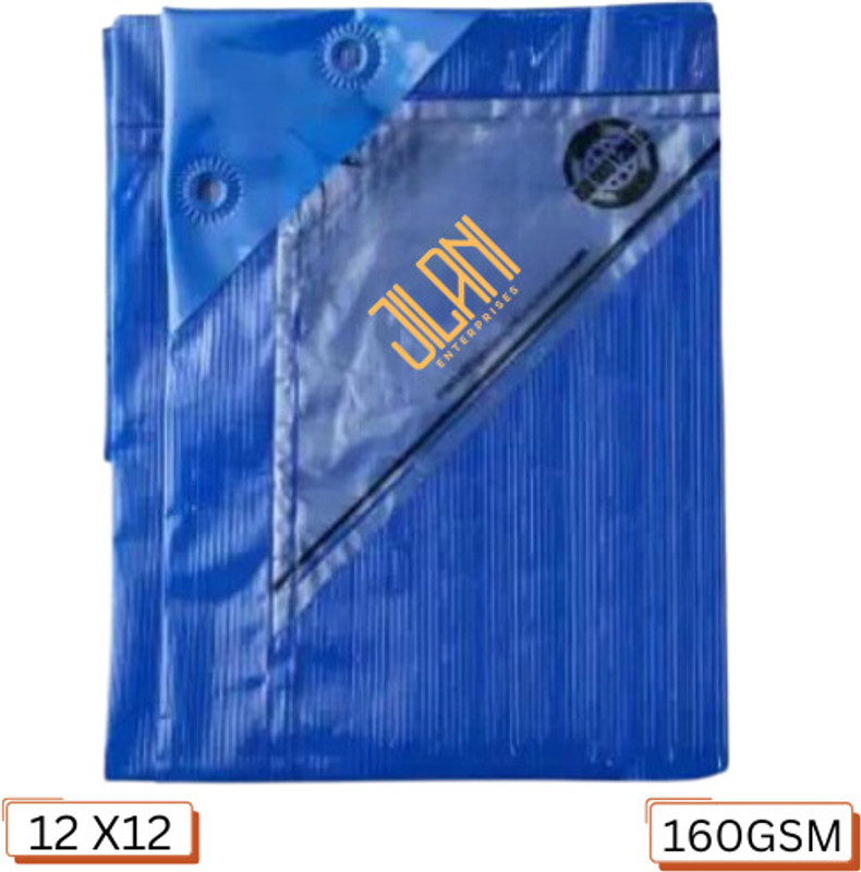 Jilani Tarpaulin 12FTX12FT Tent 160GSM | Tarpaulin Tent Tent - For Truck body,, Bike, Car, Pond Liners, Train Wagon Cover, Grain Covers(Blue)