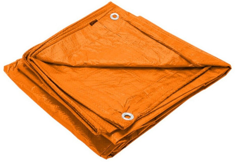 AMMK POWER TOOLS TARP 100% Waterproof Tarpaulin Pure Verjin 200 GSM Size 16.4feet*19.8feet (5*6m) Tent - For 12(Orange)