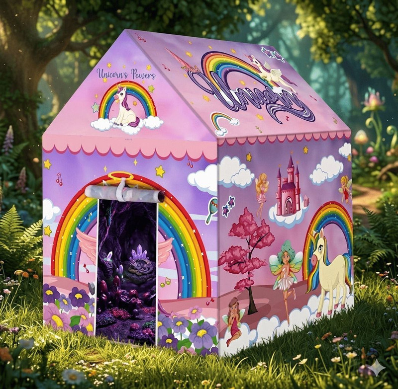 NEXA Colorfull and Extremely Light Weight Indoor and Outdoor Kids Play Tent House Tent - For ALL KIDS UNICORN(Multicolor)