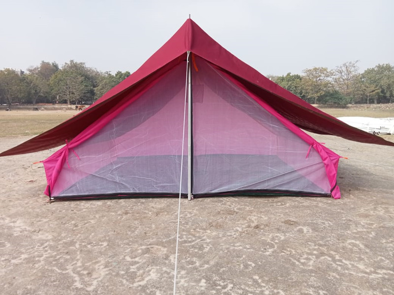Aj India Waterproof 4-Person Alpine Tent (Pink)