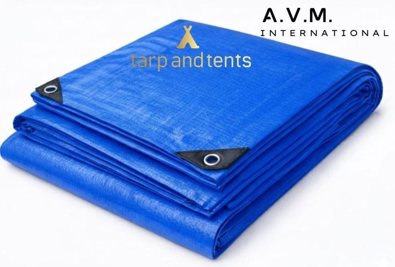 Tarp and Tents Heavy Duty HDPE Tarpaulin 12x15 ft|180 GSM|UV Stabilized, Waterproof Sheet Tent - For MULTIPURPOSE(Blue)