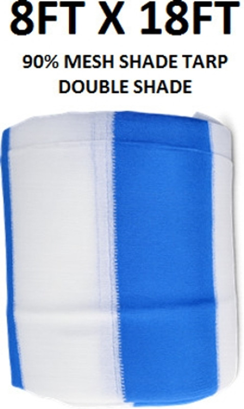 DDRS 90% Shade Tarpaulin Sheet Heavy Duty Waterproof Outdoor Cover for Garden 8X18 Tent - For Outdoor, construction, camping, truck cover, roof cover, garden(White)