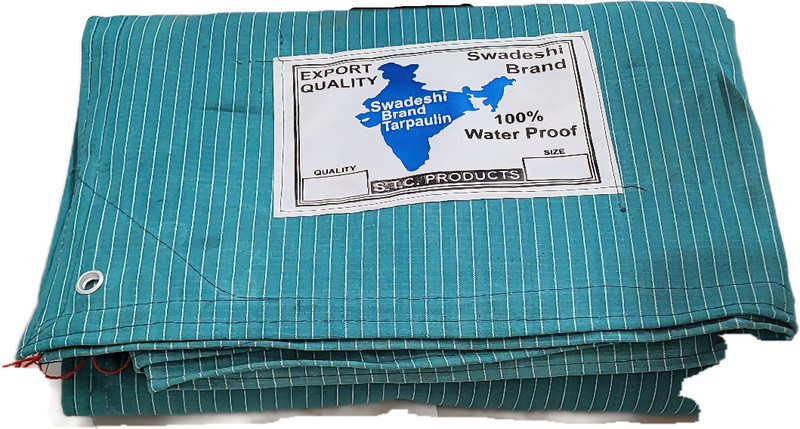 GENZEE RETAILS Wax & Chemical Coated, 100% Waterproof Tarpaulin Tent - For ( 15X12 )(Green)