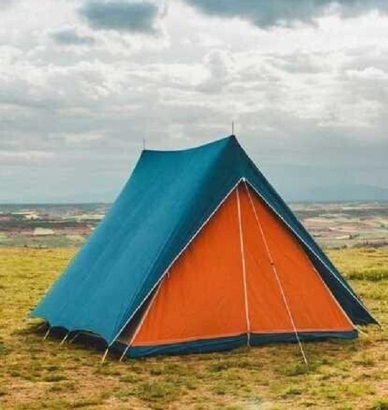 Alpine Tent – Portable Waterproof Camping Tent for 4 Person (Blue/Orange)
