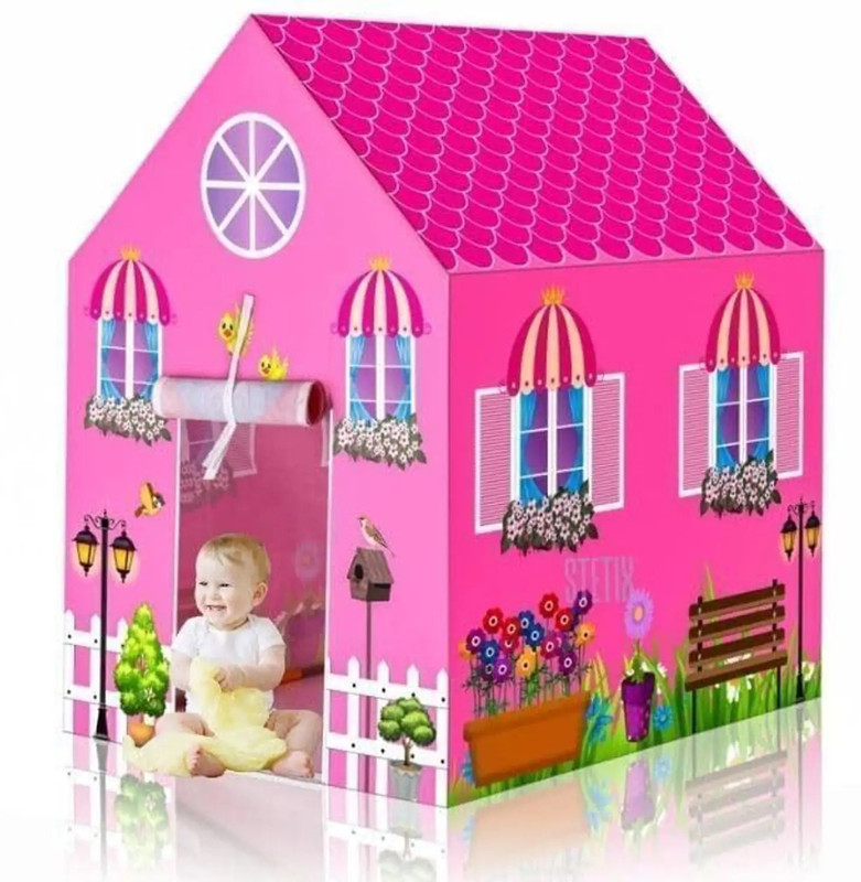ADQIN Kids Pink Cartoon Home Style Tent – Decorative Indoor Playhouse for Girls Tent - For all(Pink)