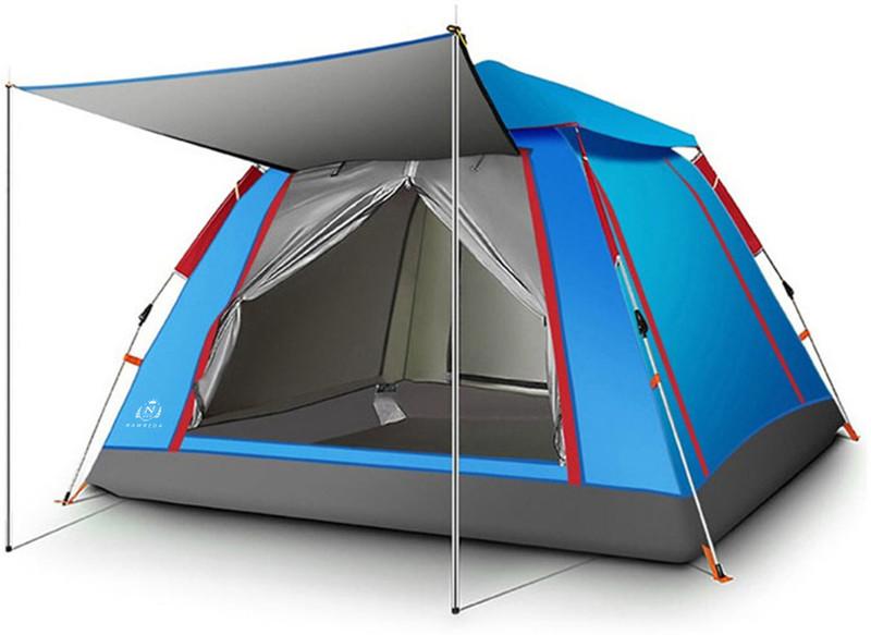 house of common Automatic Camping Big Bird Tent 5-6 Person Waterproof Dome Tent - For camping, hiking, Outdoor, Trekking, 210D Fabric, 4 Sides open Ventilation(Blue)