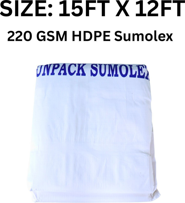 Dunpack 200 GSM Waterproof Tarpaulin Sheet 18x12 Ft for Outdoor Protection Tent - For Construction, Agriculture, Industry, Roofing, Camping, Gardens, Transport.(Blue)