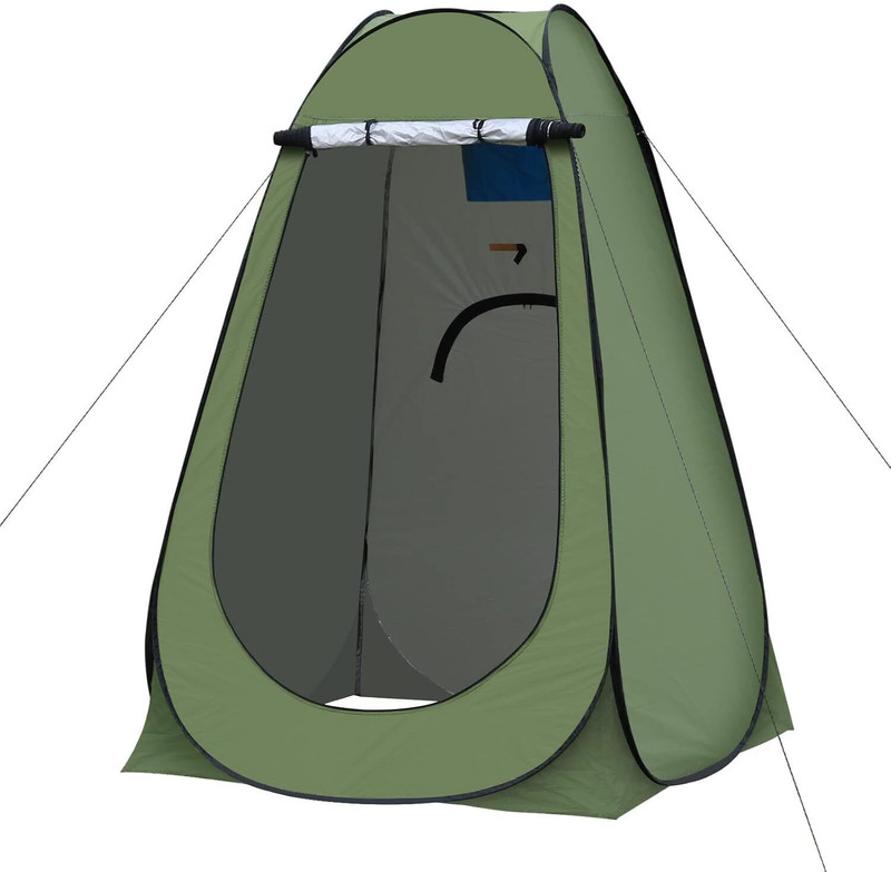 JELEXEK Portable Pop Up Toilet Tent for Camping Beach Shower Clothes Changing Room.3 Tent - For 1(Green)