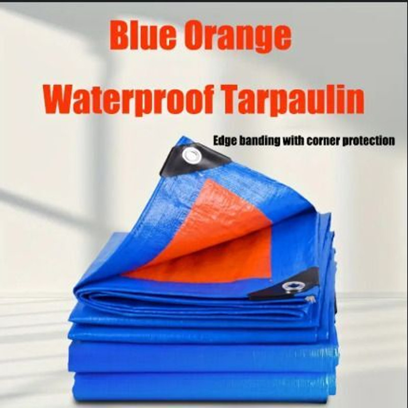 TENTHOUSE TARPAULINE ORANGE/BLUE Tent - For PLASTIC COVER 200 GSM FOR TRUCK RAIN OUTDOOR SUN 18 X 24 FEET(Orange, Blue)