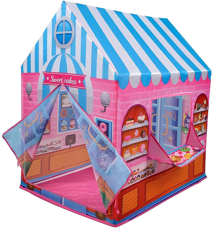 ADQIN Kids Donut Shop Play Tent House for Boys & Girls Indoor Outdoor Pretend Tent Tent - For all(Multicolor)