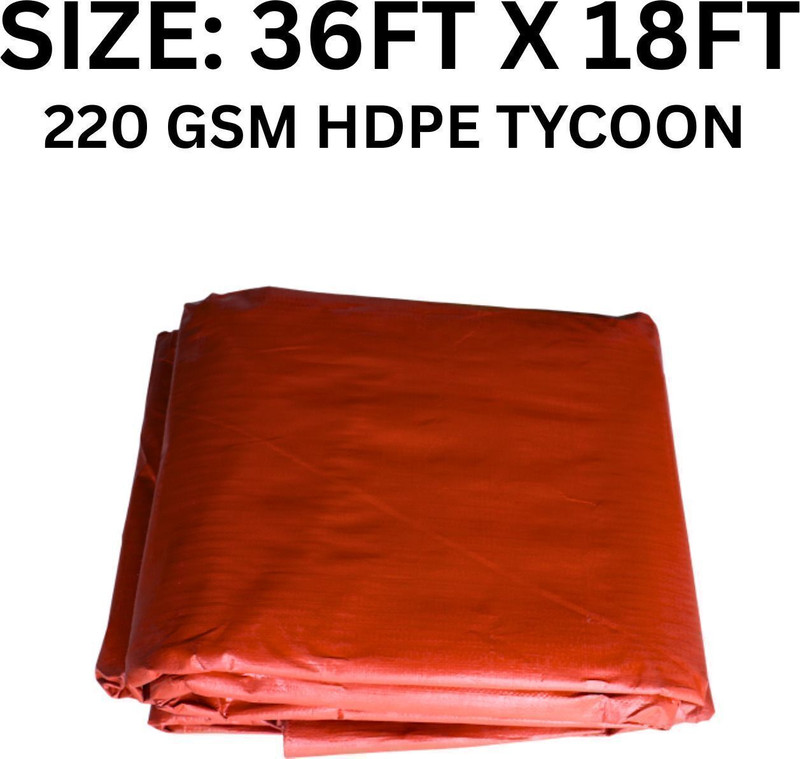Dunpack All Weather 36x18 FT 220 GSM Tarpaulin Sheet Tent - For Construction, Agriculture, Industry, Roofing, Camping, Gardens, Transport.(Red)