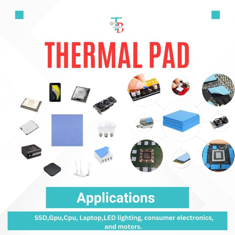 Truebond 5 Pack Thermal Pad Size- 20x67x0.5mm, 9.0 W/(m⋅K) Thermal Conductivity, Soft Carbon Based Thermal Paste(80 g 6 W/mK)