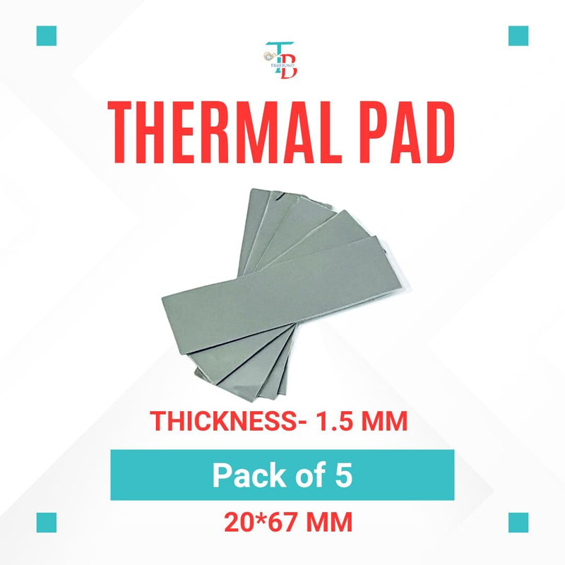 Truebond Thermal Pad (pack of 6)6W/Mk Size 20 67(0.5,1,1.5) Thermal Conductivity Silicone Cooling Pad(Grey)