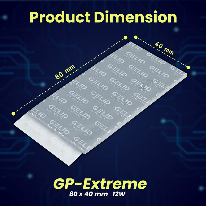 Gelid Solutions GP-Extreme 12W-Thermal Pad 80x40x1.5mm Carbon Based Thermal Paste(0 g 12 W/mK)