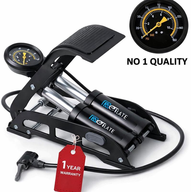RETLATE Dual Cylinder Heavyduty Air Pump 200 psi Tyre Air Pump for Car & Bike(Double Foot)