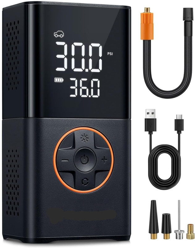 DIRIZO 4000 mAh Battery 140 psi Tyre Air Pump for Car & Bike(Auto Shut Off, Air Inflator, LED Light, Rechargeable, Type-C Charging)