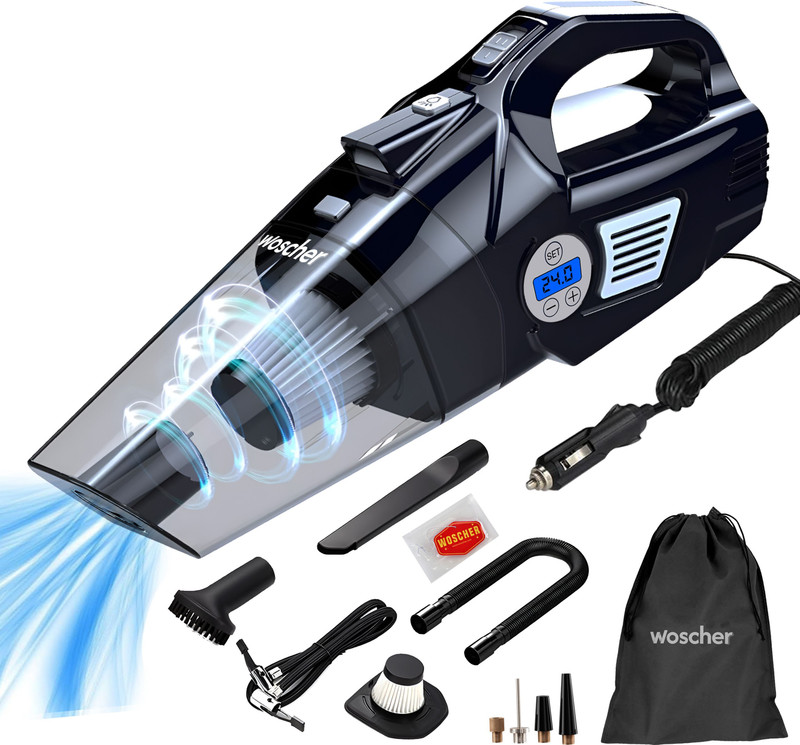 Woscher 578D 2in1 Digital Portable 150 psi Tyre Air Pump for Car & Bike(Auto Shut Off, Digital Display, Air Compressor, Portable, Compact)