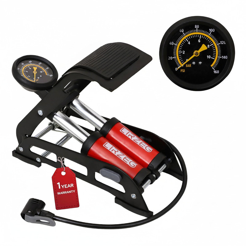 LIRZEG Foot Pump For Car And Bike And Cycle 170 psi Tyre Air Pump for Car & Bike(Double Foot)