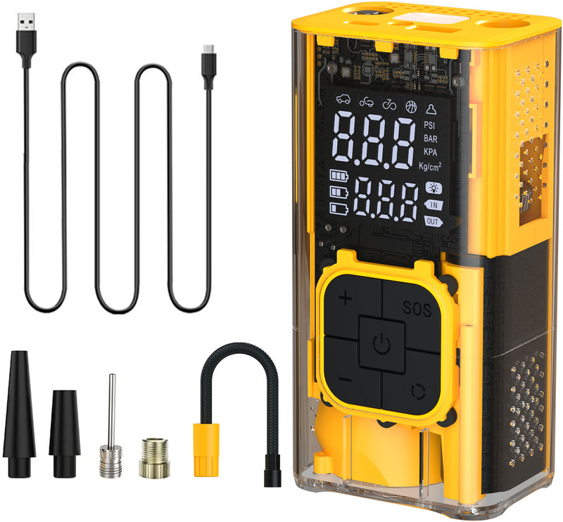 Portronics Vayu 3T Rechargeable Tyre Inflator 150 psi Tyre Air Pump for Car & Bike(Auto Shut Off)