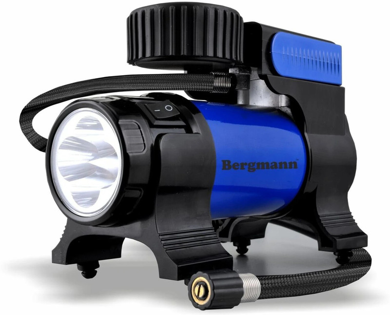 Bergmann BCT-150 150 psi Tyre Air Pump for Car & Bike(Air Compressor, LED Light, Auto Shut Off, Multiple Nozzles, Portable)