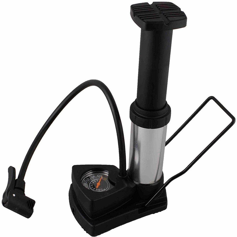 KriVat Portable Mini Bike Pump/Cycle Pump Foot Activated with Pressure Bicycle Pump Bicycle, Football Pump, Motorcycle, Volleyball Pump Pump(Black)