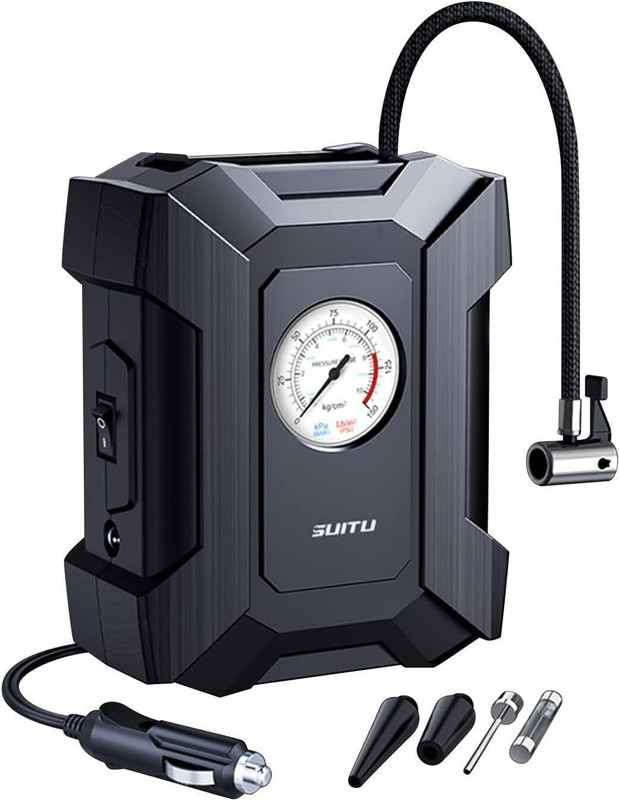 Nirva Vehicle Air Pump With Analog Gauge & 150 psi Tyre Air Pump for Car & Bike(Air Inflator, Air Compressor, Compact, LED Light)