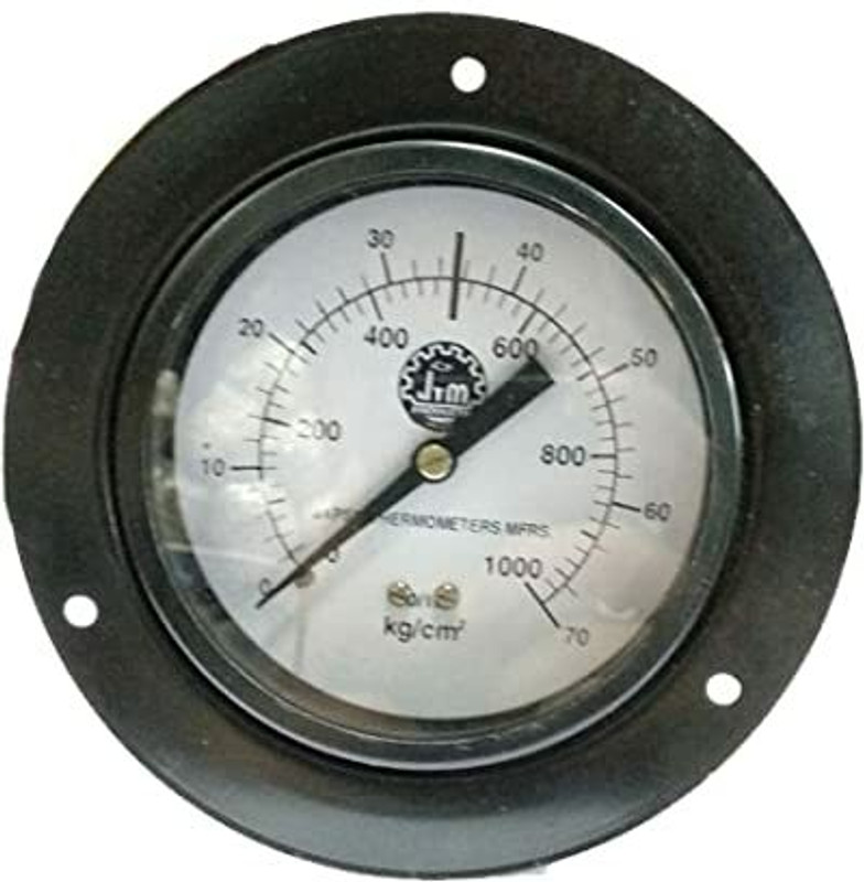 JTM Analog Tire Pressure Gauge with Back Connection MS Body (4" Dial Size)(300 PSI)