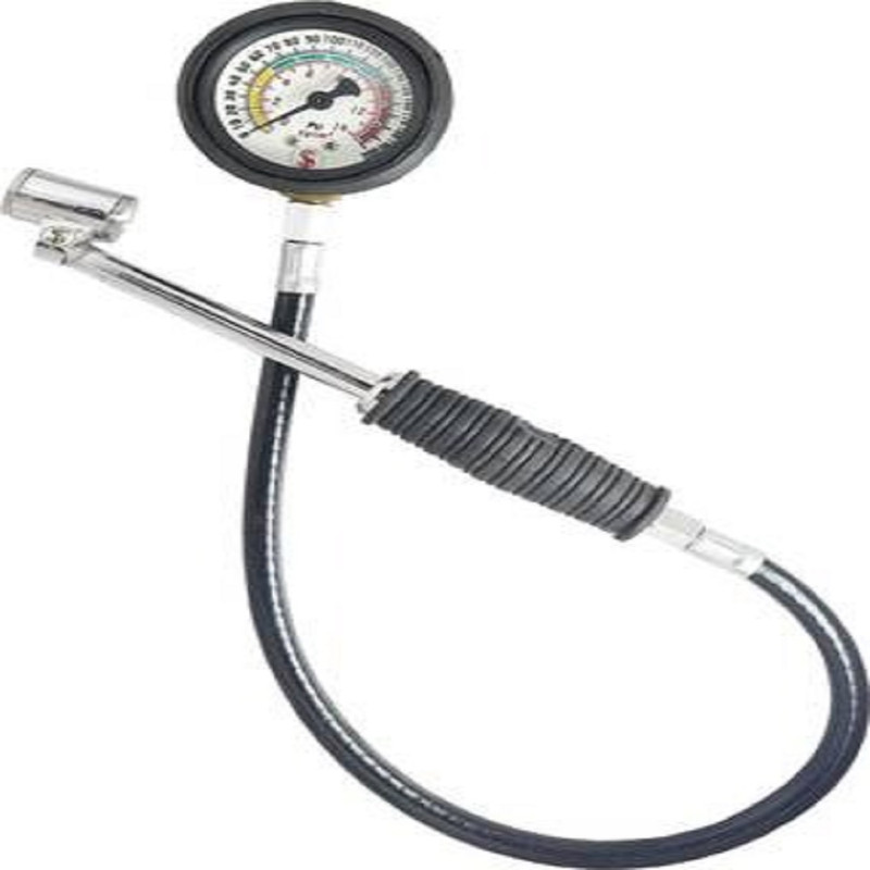 SI Analog Tire Pressure Gauge Analog Tyre Pressure Gauge with Rubber Hose | Air Pressure Tester for Tyres(0-200 PSI)